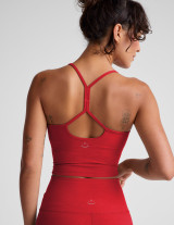 Beyond Yoga Women's Spacedye Racerback Crop Top in Chili Red Heather