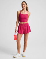 Beyond Yoga Women's Spacedye Slim Racerback Cropped Tank in Berry Red Heather