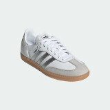 The Adidas Women's Samba OG Shoes in White and Silver