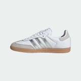 The Adidas Women's Samba OG Shoes in White and Silver
