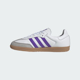 The Adidas Women's Samba OG Shoes in White and Purple