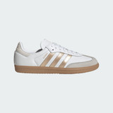 The Adidas Women's Samba OG Shoes in White and Purple
