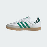 The Adidas Women's Samba OG Shoes in White and Green