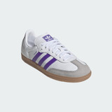The Adidas Women's Samba OG Shoes in White and Purple