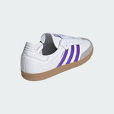The Adidas Women's Samba OG Shoes in White and Purple