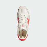 The Adidas Women's Samba OG Shoes in Off White and Red