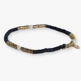 Ink & Alloy Rory Sequin Stretch Bracelet Black and Gold