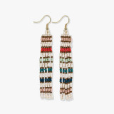 The Ink + Alloy Melissa Beaded Fringe Earrings in Multicolor