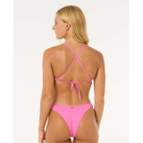 Rip Curl Women's Classic Surf Racerback Triangle Bikini Top in Pink