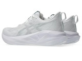 The Asics Women's Novablast 5 Running Shoes in White and Piedmont Grey