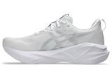 The Asics Men's Novablast 5 Running Shoes in White and Piedmont Grey