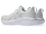 The Asics Men's Novablast 5 Running Shoes in White and Piedmont Grey