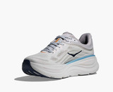 The Hoka Men's Bondi 9 Running Shoes in Stardust and Grey