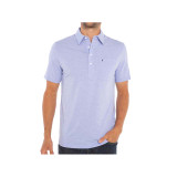 The Criquet Men's Top-Shelf Players Shirt in Bluebonnet Microstripe