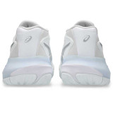 The Asics Women's Resolution X Tennis Shoes in White and Pure Silver