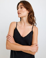 Bella Dahl Women's Frayed Cami Tank Top in Black