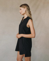 Bella Dahl Women's Sleeveless A-Line Dress in Vintage Black side view