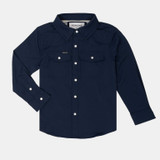 The Poncho Outdoors Boys' Longsleeve Western Snapshirt in the Bronc Buster Colorway