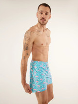 The Chubbies Men's Lined Classic Swim Trunks in the Domingo Flamingo Colorway