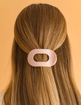 Teleties Medium Flat Round Hair Clip in Pearly Pink