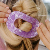 Teleties Large Flat Round Hair Clip in Lavender Mist