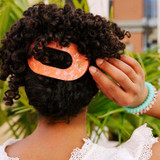Teleties Large Flat Round Hair Clip in Orange Dreamsicle