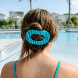 Teleties Large Flat Round Hair Clip in Splash Zone