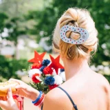Teleties Large Flat Round Hair Clip in United We Sparkle