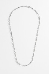 Bartlett London Men's Paperclip Chain Necklace in PVD Rhodium Plated