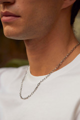Bartlett London Men's Paperclip Chain Necklace in PVD Rhodium Plated