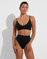 Left On Friday Women's Sunday Bikini Top in Jet Black