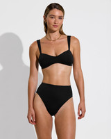 Left On Friday Women's HI Hi Bikini Bottoms in Jet Black
