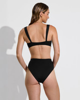Left On Friday Women's HI Hi Bikini Bottoms in Jet Black