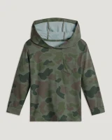 The Free Fly Toddlers' Bamboo Shade Hoodie in Vintage Camo Oil Green