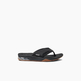 The Reef Kids' Fanning Sandal in the colorway Black/Silver