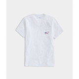 The Vineyard Vines Men's Americana Whale Pocket Tee in White