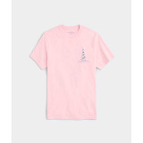 The Vineyard Vines Men's Sunset Sails Tee in Flamingo Pink