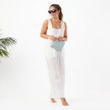 Aloha Collection Petite Check Small Pouch in Tide/Sandstone