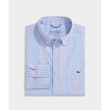 The Vineyard Vines Men's Topsail Gingham Performance Shirt in Summer Mauve