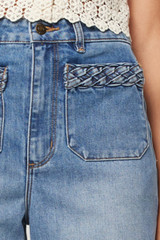 Rolla's Jeans Women's Sailor Jeans in Canyon Blue fit detail