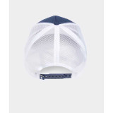 The Vineyard Vines Whale Dot Performance Trucker Hat in Blue Blaze