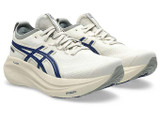 The Asics Women's Gel-Nimbus 27 Track Club Running Shoes in Birch/Indigo Blue