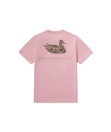 Southern Marsh Boys' Retro Duck Seawash Pocket Tee in Cherry Blossom back view
