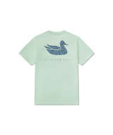 Southern Marsh Boys' Retro Duck Seawash Pocket Tee in Seafoam front view