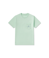 Southern Marsh Boys' Retro Duck Seawash Pocket Tee in Seafoam back view
