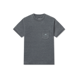 Southern Marsh Boys' Retro Duck Seawash Pocket Tee in Midnight Grey front view