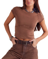 Free People Women's We The Free Protagonist Top in Oiled Oak