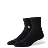 Stance Icon Quarter Crew Socks Black front view