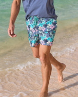 Southern Tide Grand Palms Swim Trunks Simply Green side view