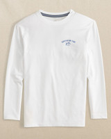The Southern Tide Boys' Palms and Skipjacks Long Sleeve Performance Tee in White